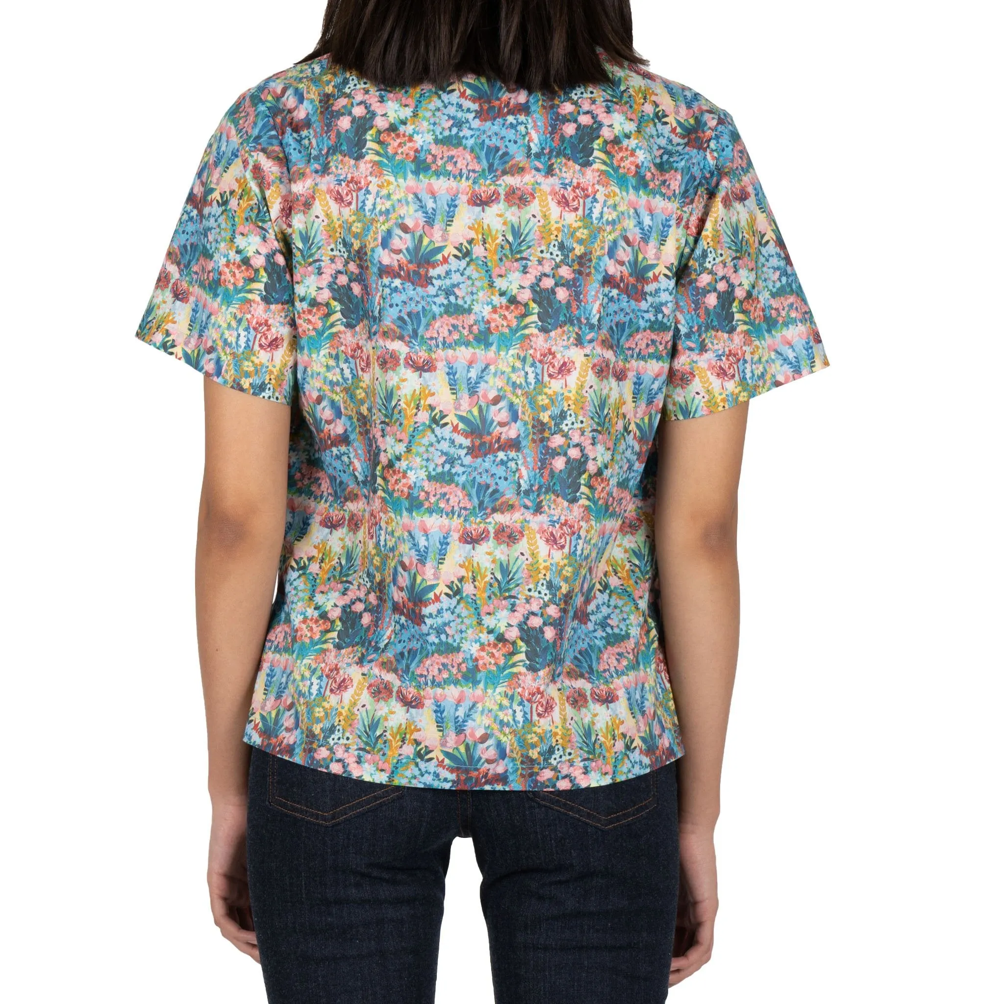 Camp Collar Shirt - Flower Painting - Multi Color