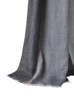 Cashmere and Silk Color Block Scarf | Light Grey