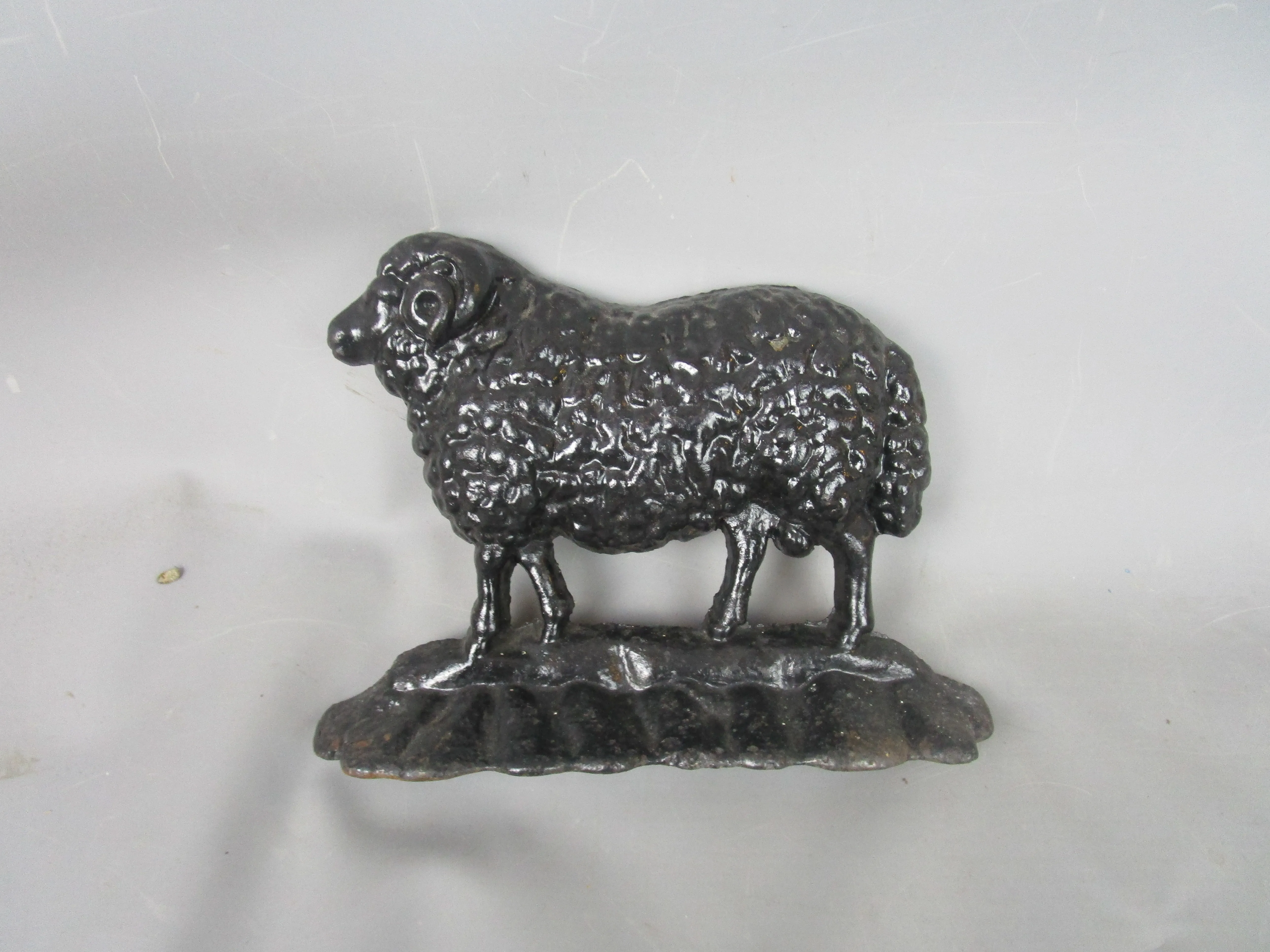 Cast Iron Sheep Doorstop Antique Victorian c1880