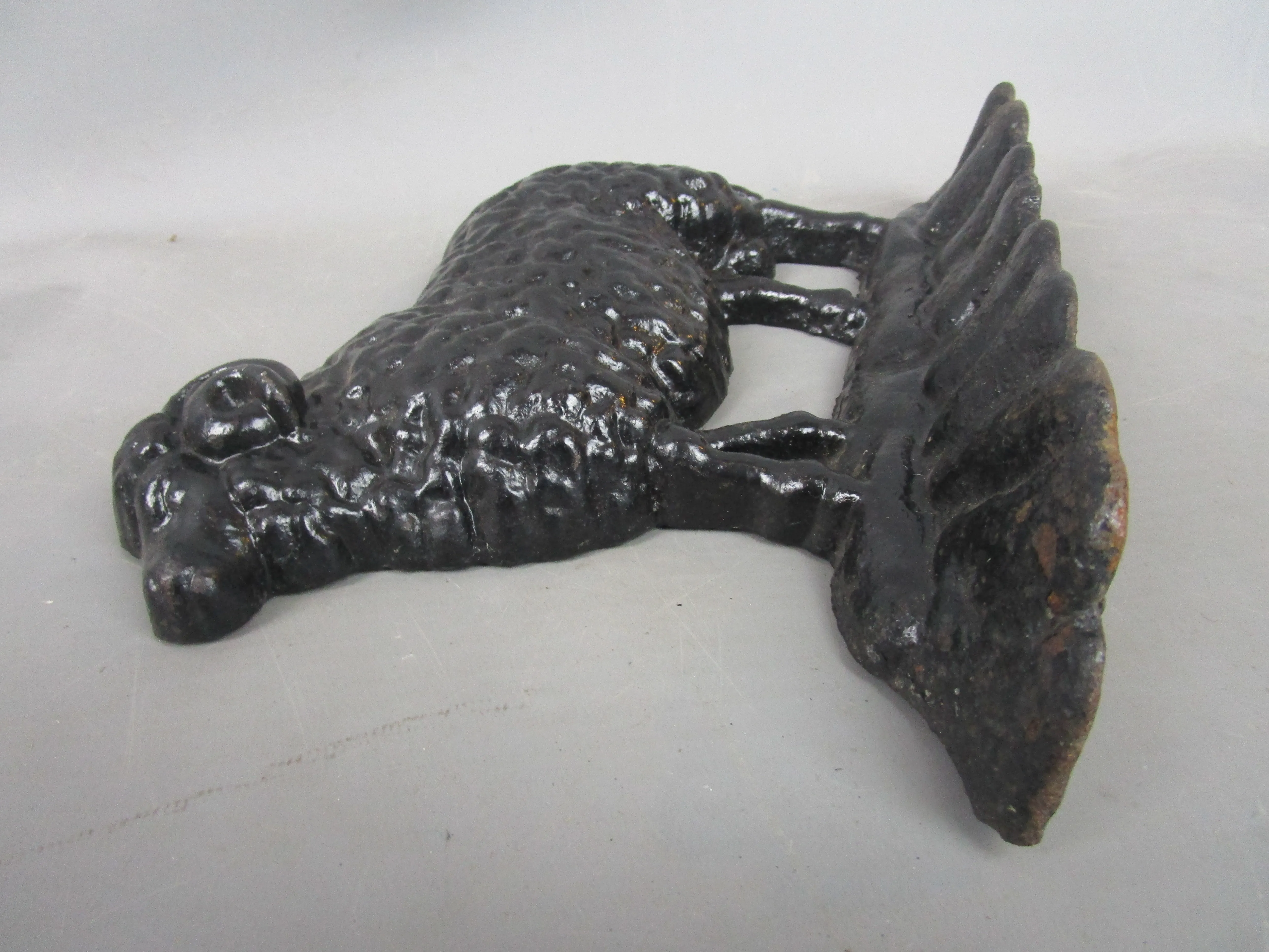 Cast Iron Sheep Doorstop Antique Victorian c1880