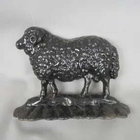 Cast Iron Sheep Doorstop Antique Victorian c1880