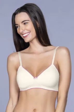 Casual Chic Padded Non-Wired T-shirt Bra - White Smoke