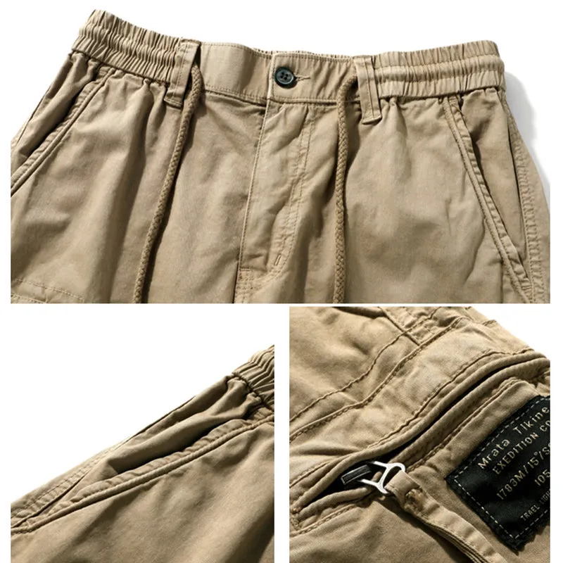 Casual Solid Color Zipper Pocket Men's Shorts