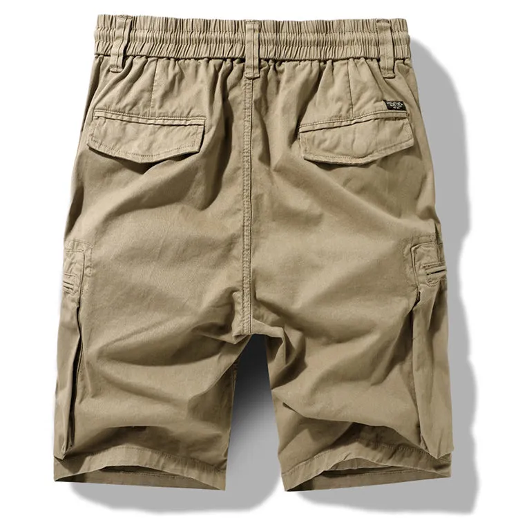 Casual Solid Color Zipper Pocket Men's Shorts