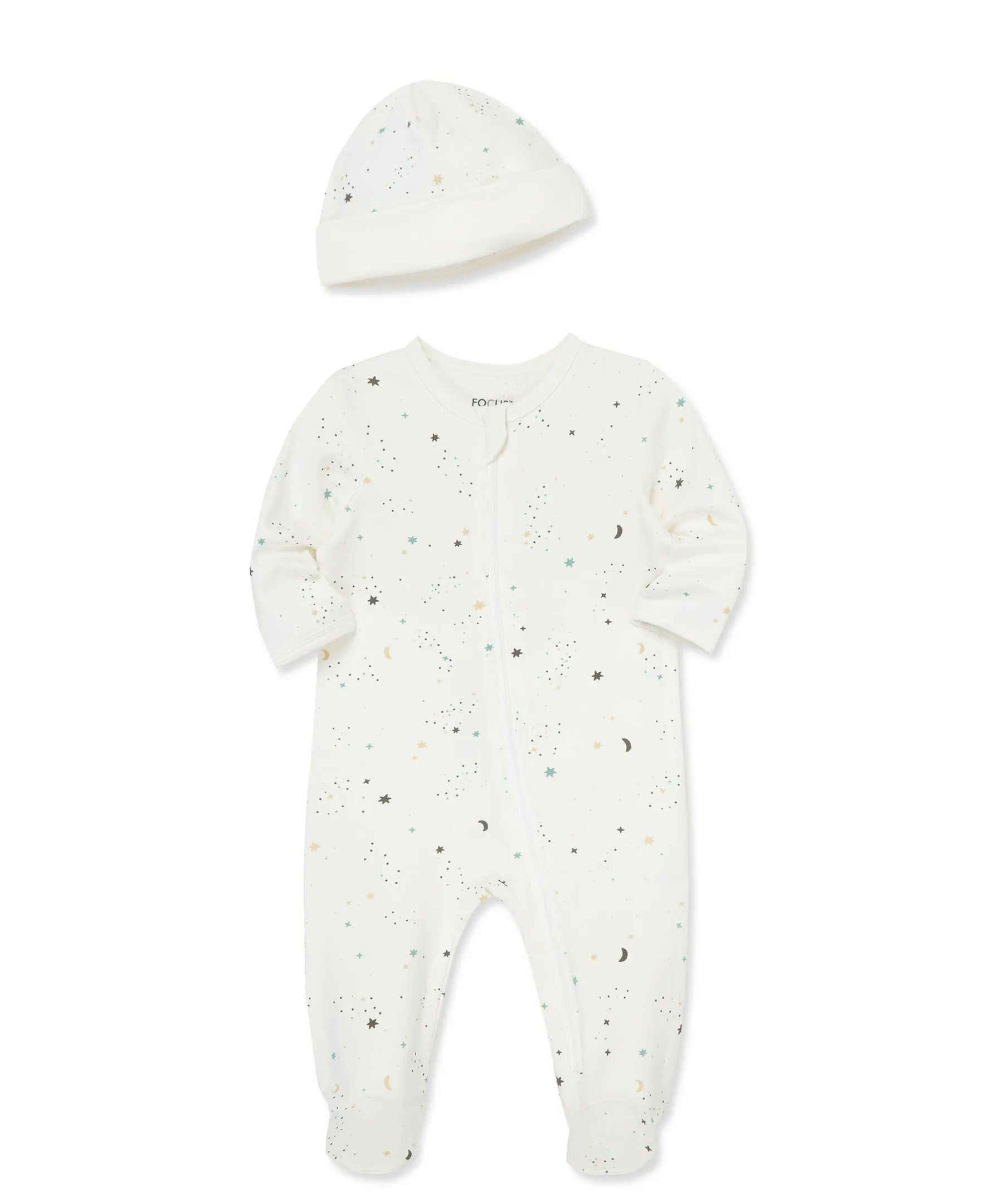 Celestial 2-Way-Zip Footie & Hat