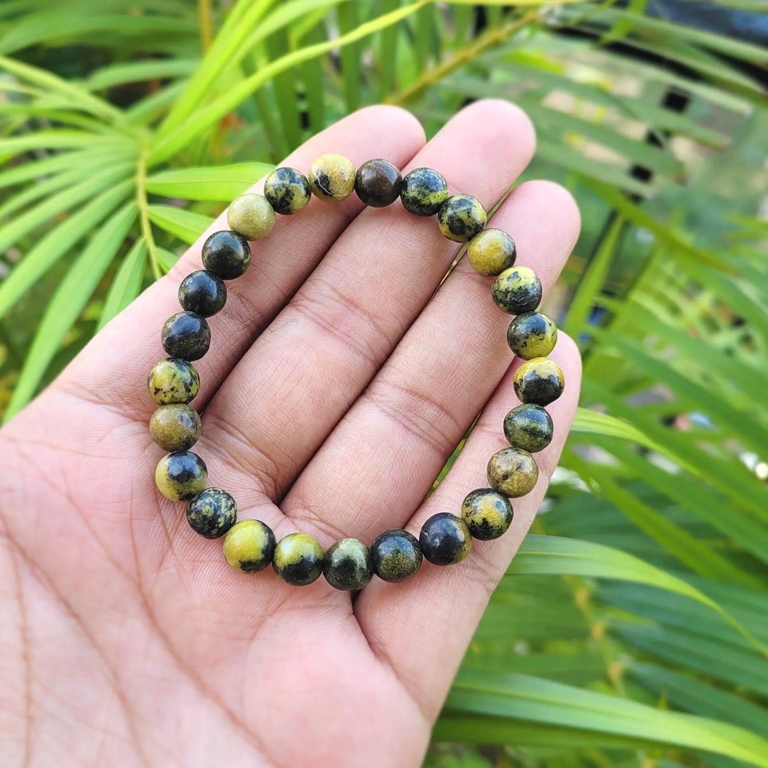 Certified Serpentine 8mm Natural Stone Bracelet