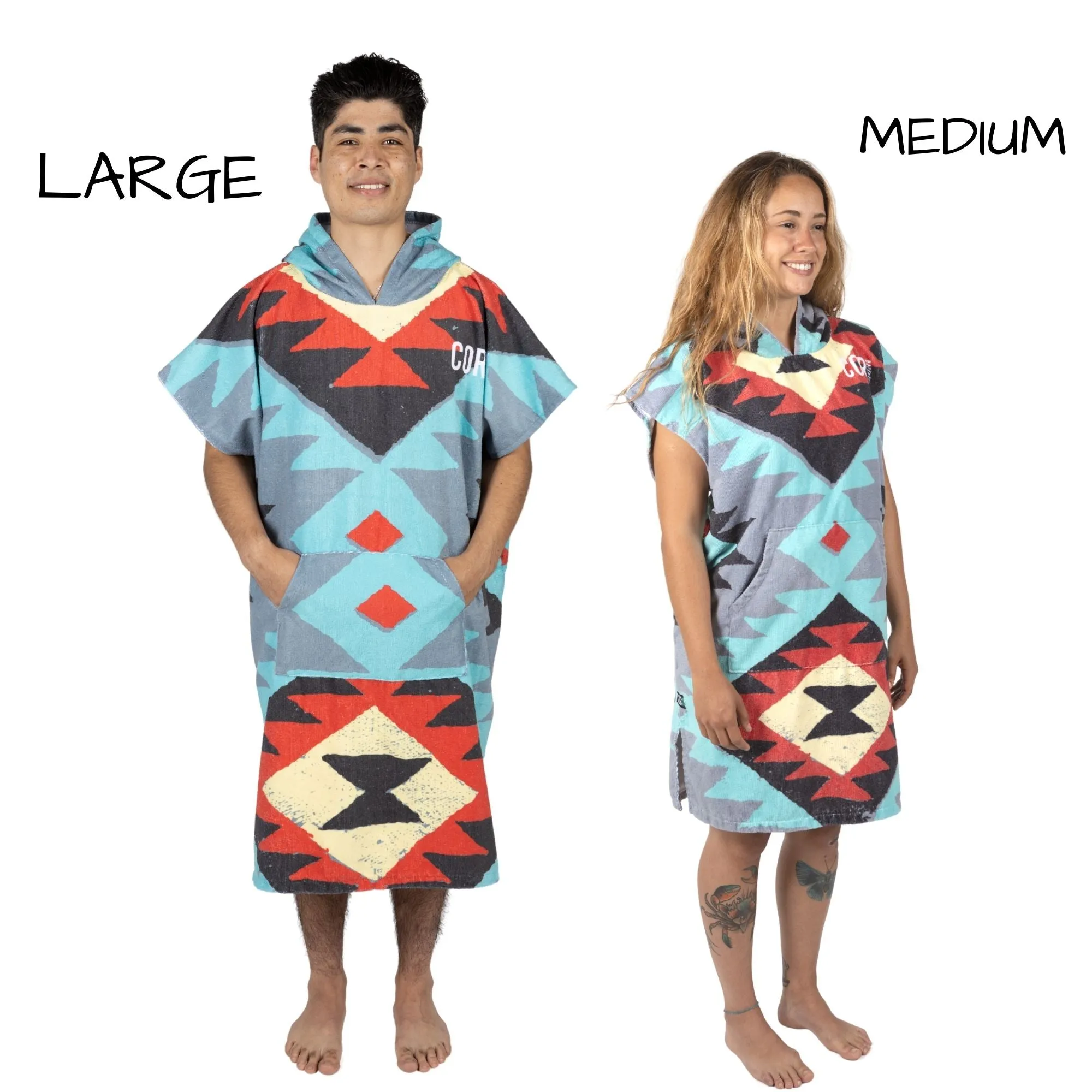 Changing Towel Poncho by COR Surf - Tribal-Tech (Large)