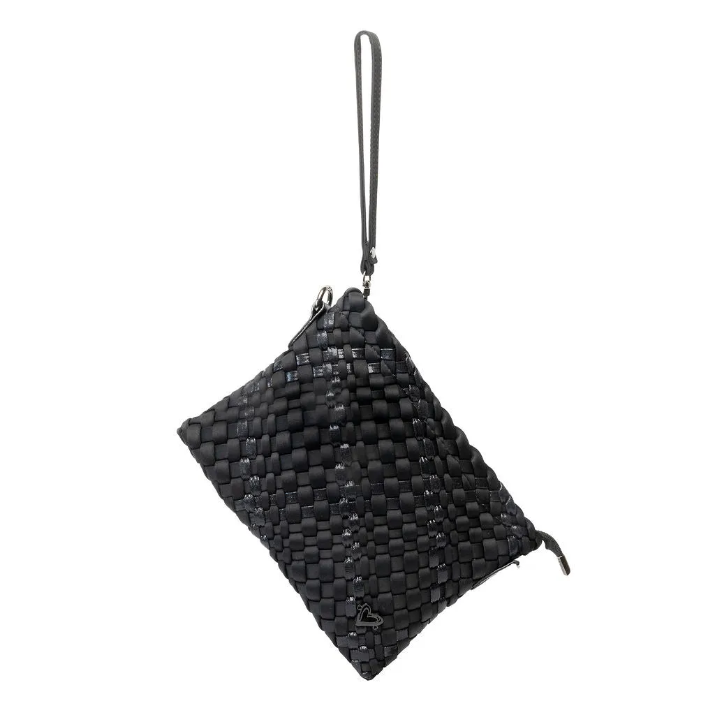 Charlotte Woven Crossbody - Nero (Black & Metallic Black)