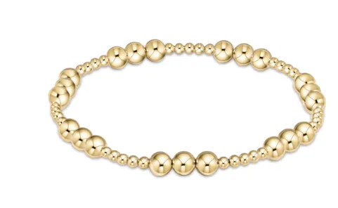 Classic Joy Pattern 5mm Bead Bracelet- Gold