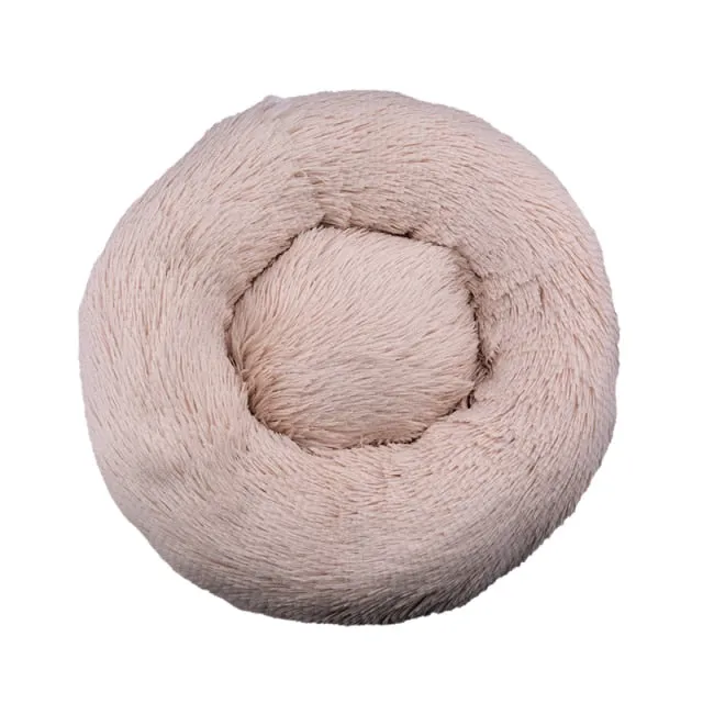 Comfortable Donut Round Ultra Soft Washable Pet Cushion Bed