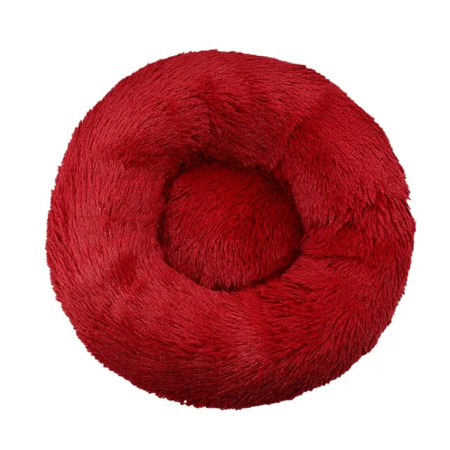 Comfortable Donut Round Ultra Soft Washable Pet Cushion Bed