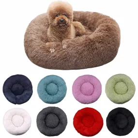 Comfortable Donut Round Ultra Soft Washable Pet Cushion Bed