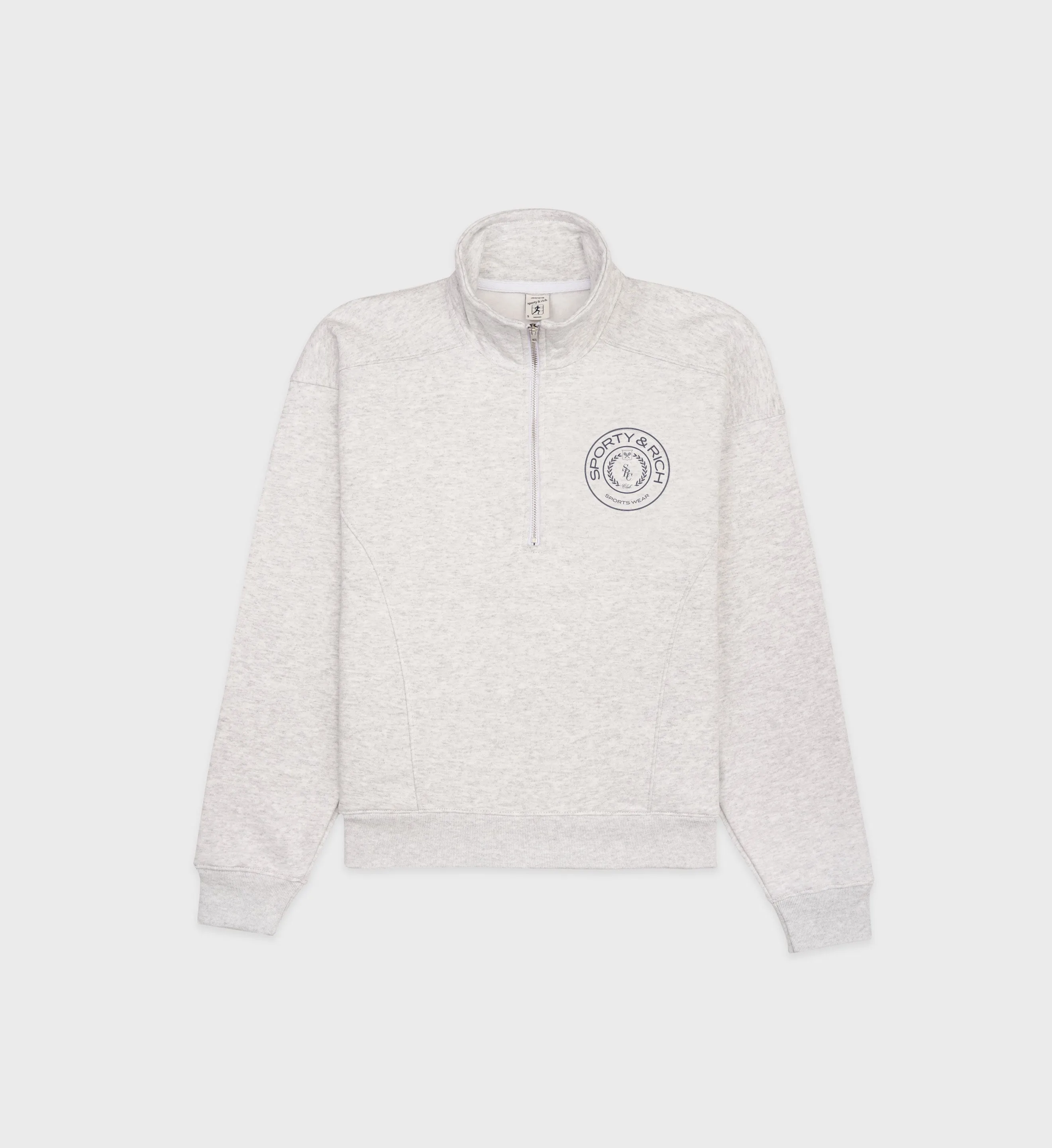 Connecticut Crest Quarter Zip - Heather Gray