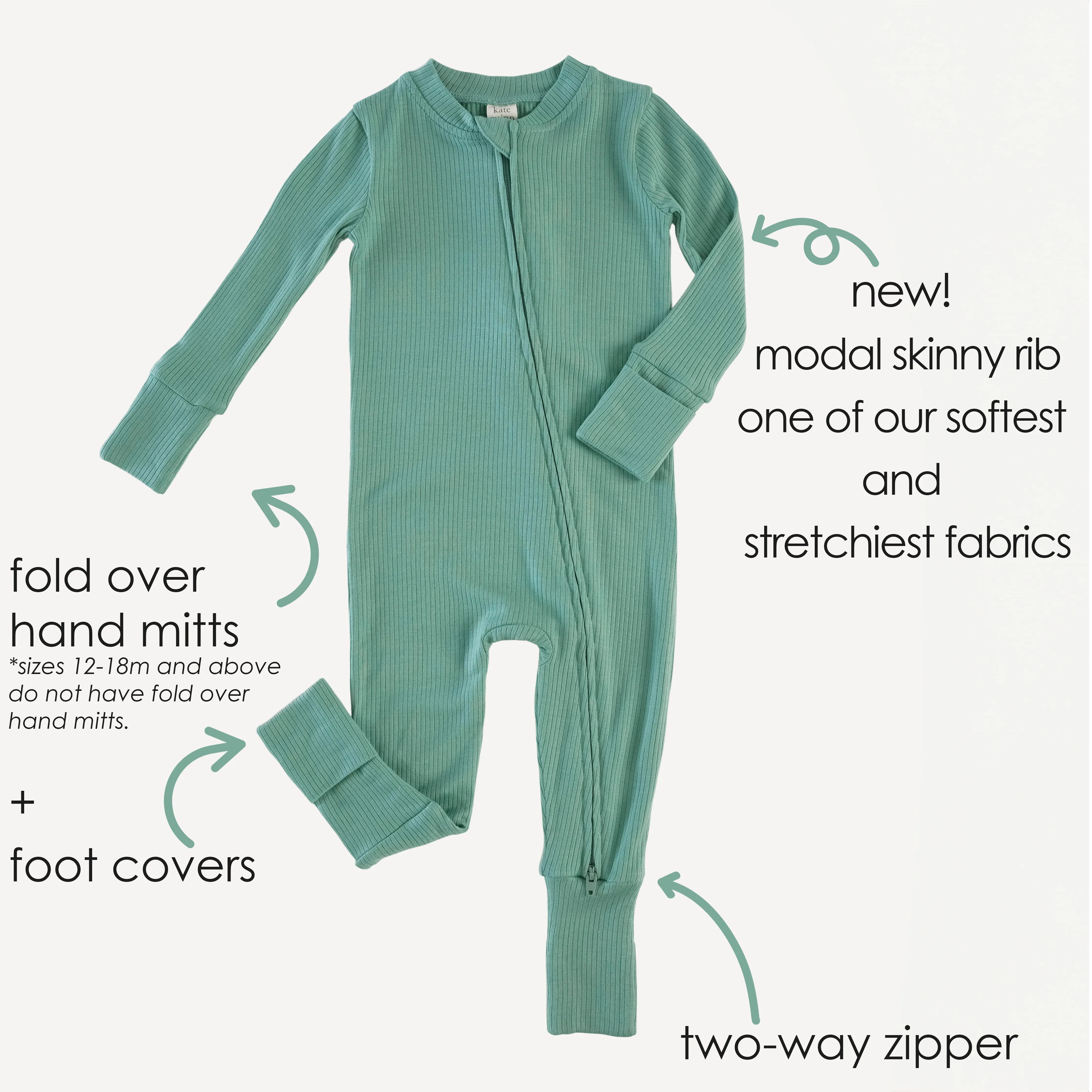 convertible zippy pjs | honey mustard | modal skinny rib