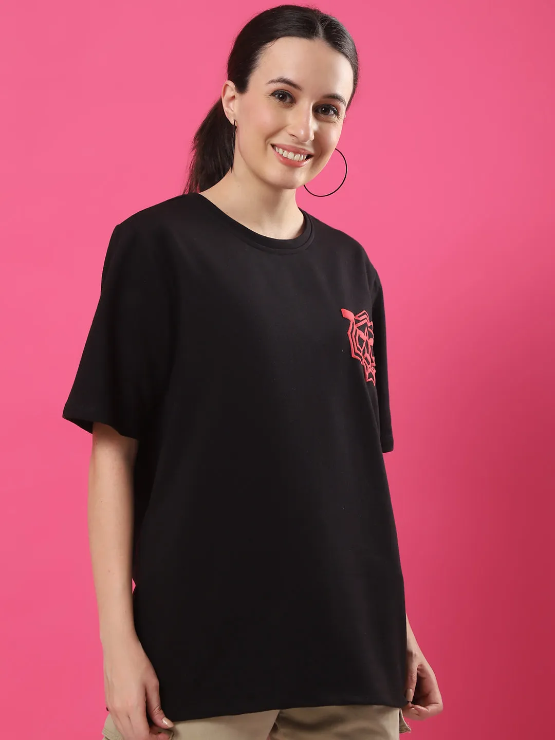 Cool & Comfy Oversized Terry T-Shirt with Puff Print