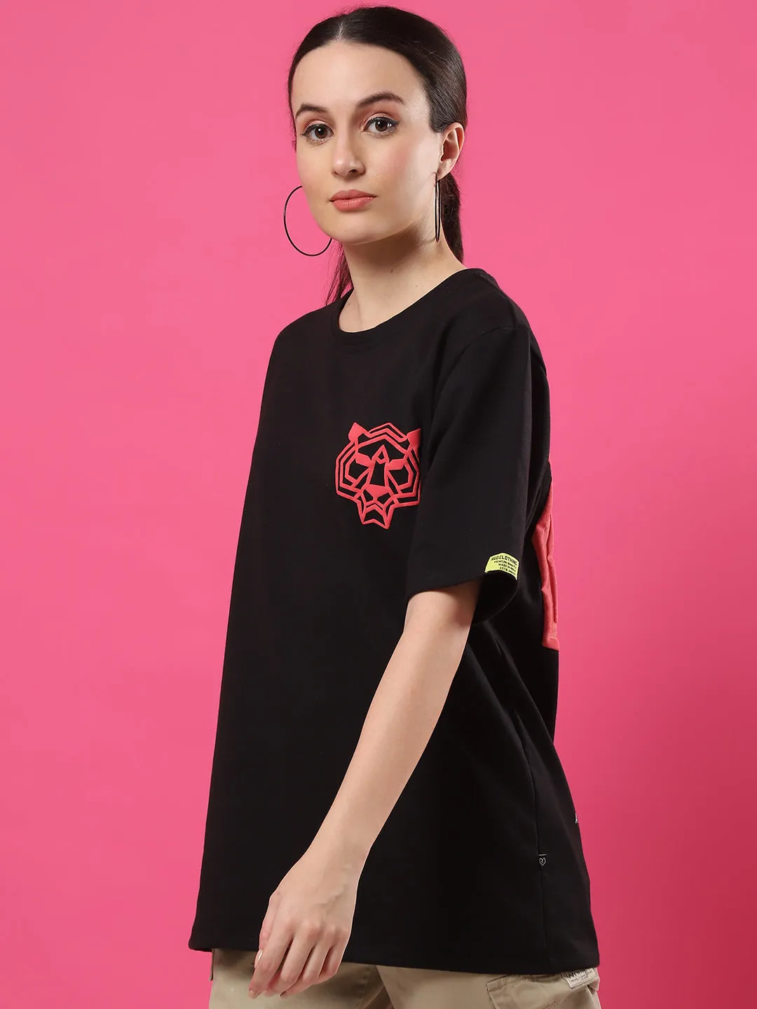 Cool & Comfy Oversized Terry T-Shirt with Puff Print