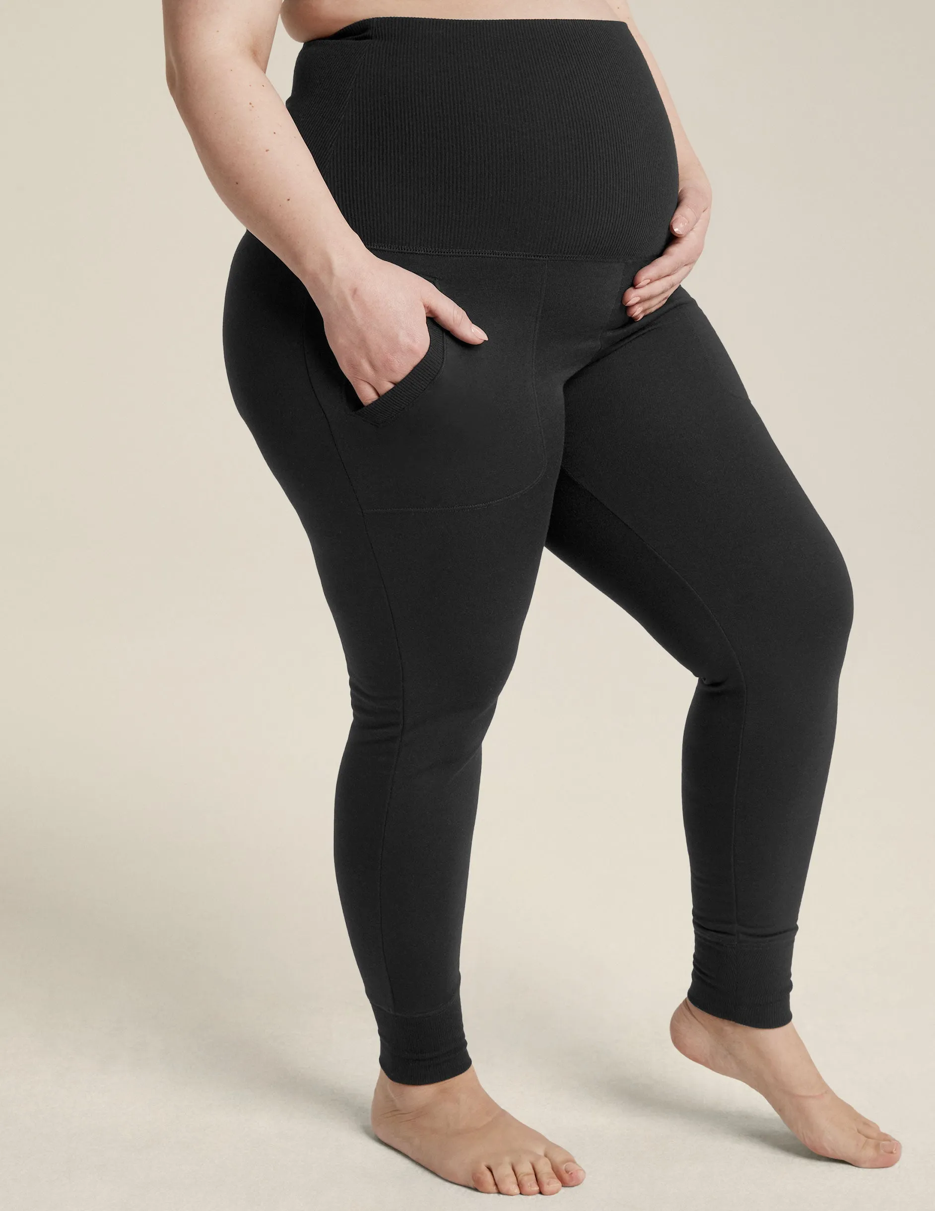 Cozy Fleece Grow Together Fold Over Maternity Sweatpants