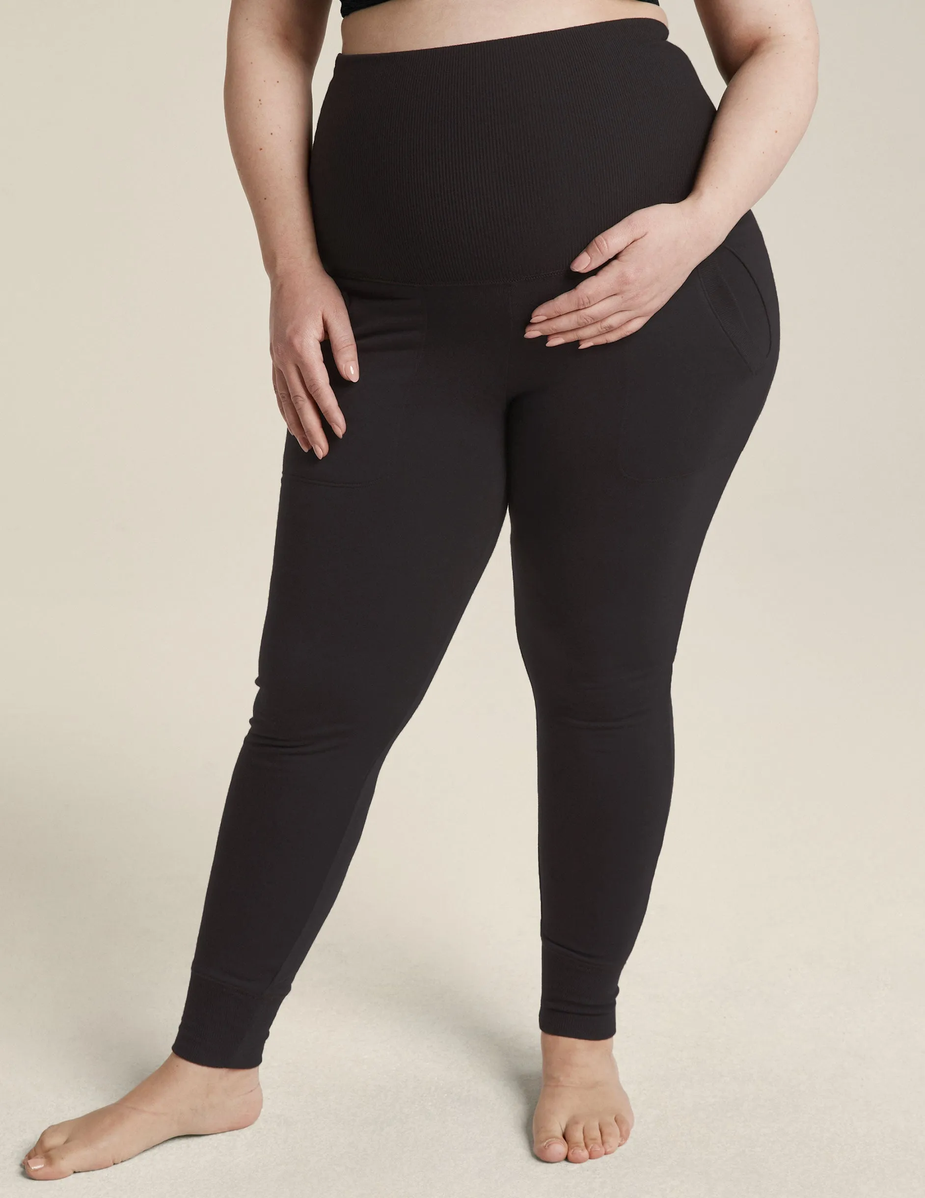 Cozy Fleece Grow Together Fold Over Maternity Sweatpants