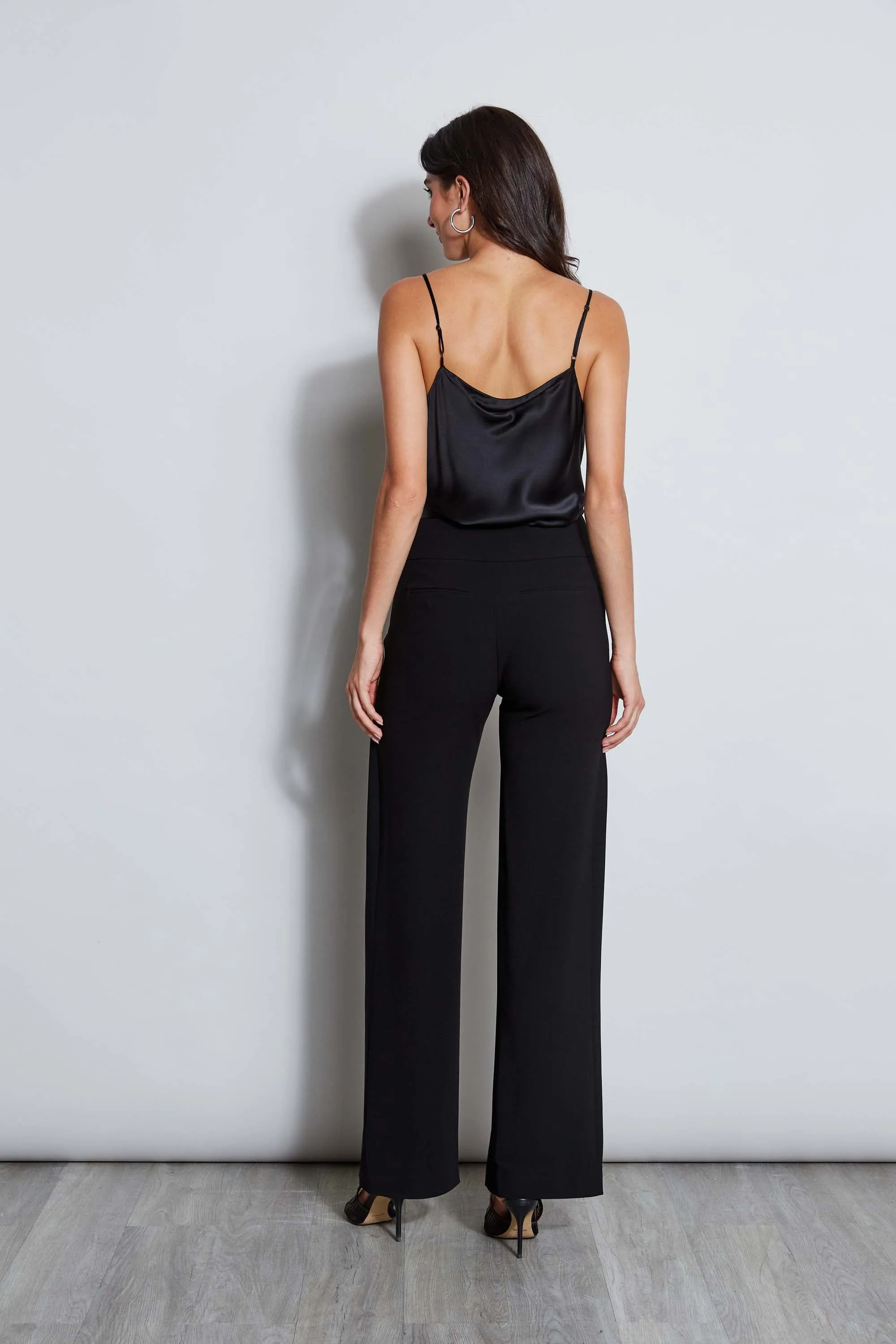 Crepe Overlay Slit Pant