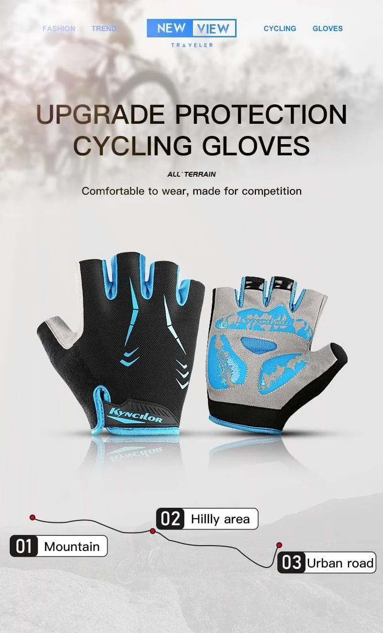 Cycling Anti-slip Anti-sweat Men Women Half Finger Gloves Breathable Anti-shock Sports Gloves MTB Bike Bicycle Glove