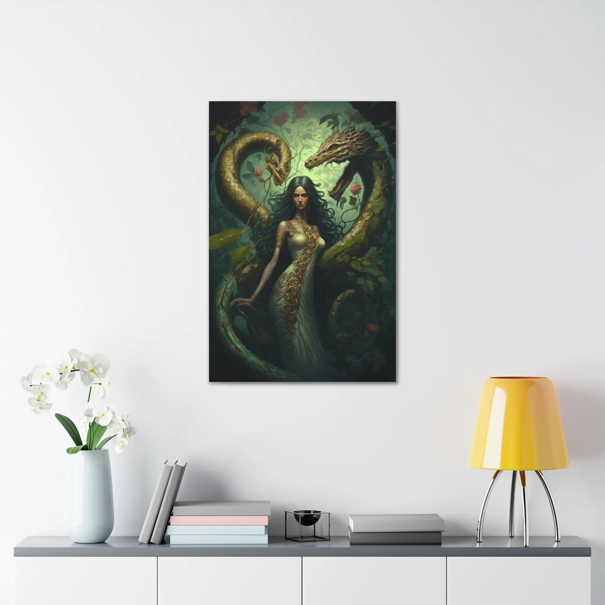 Dragon Queen Earth Magic Wall Art Canvas Spiritual Decor