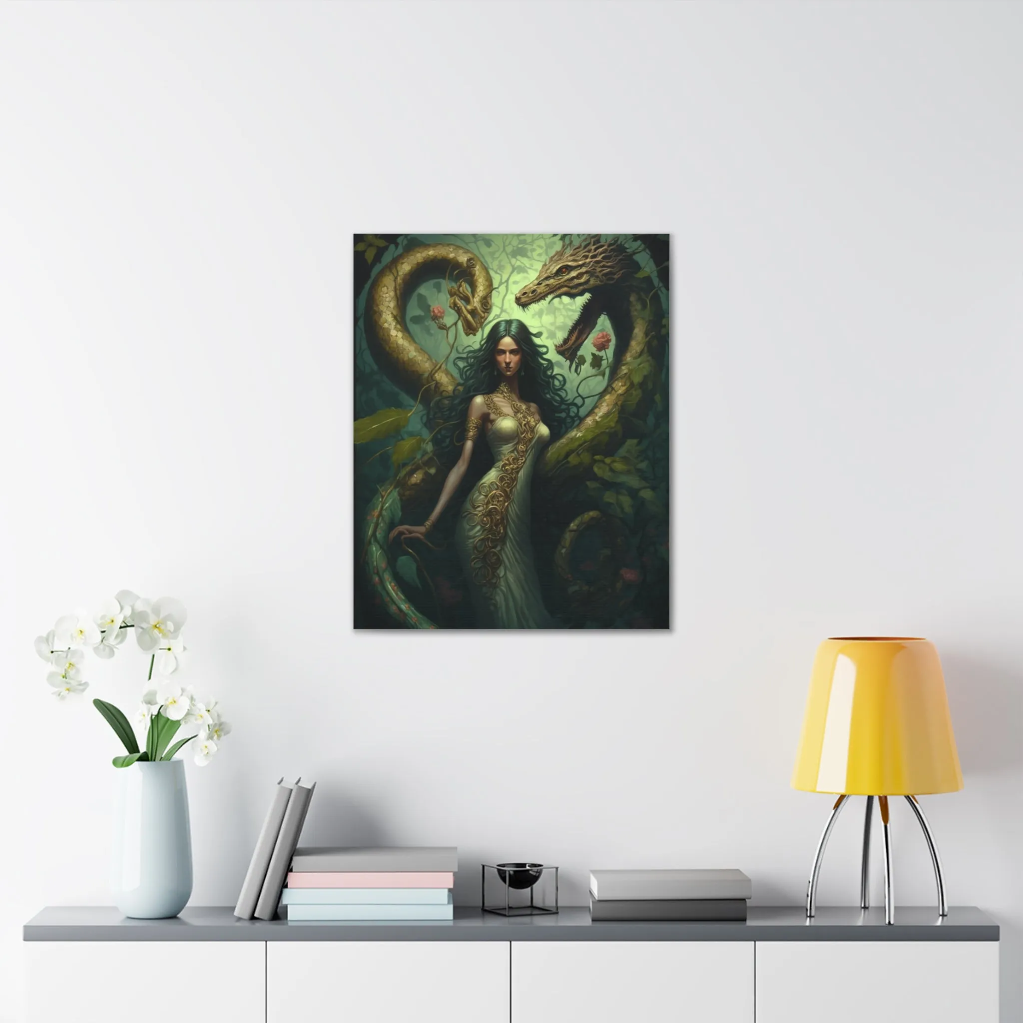 Dragon Queen Earth Magic Wall Art Canvas Spiritual Decor