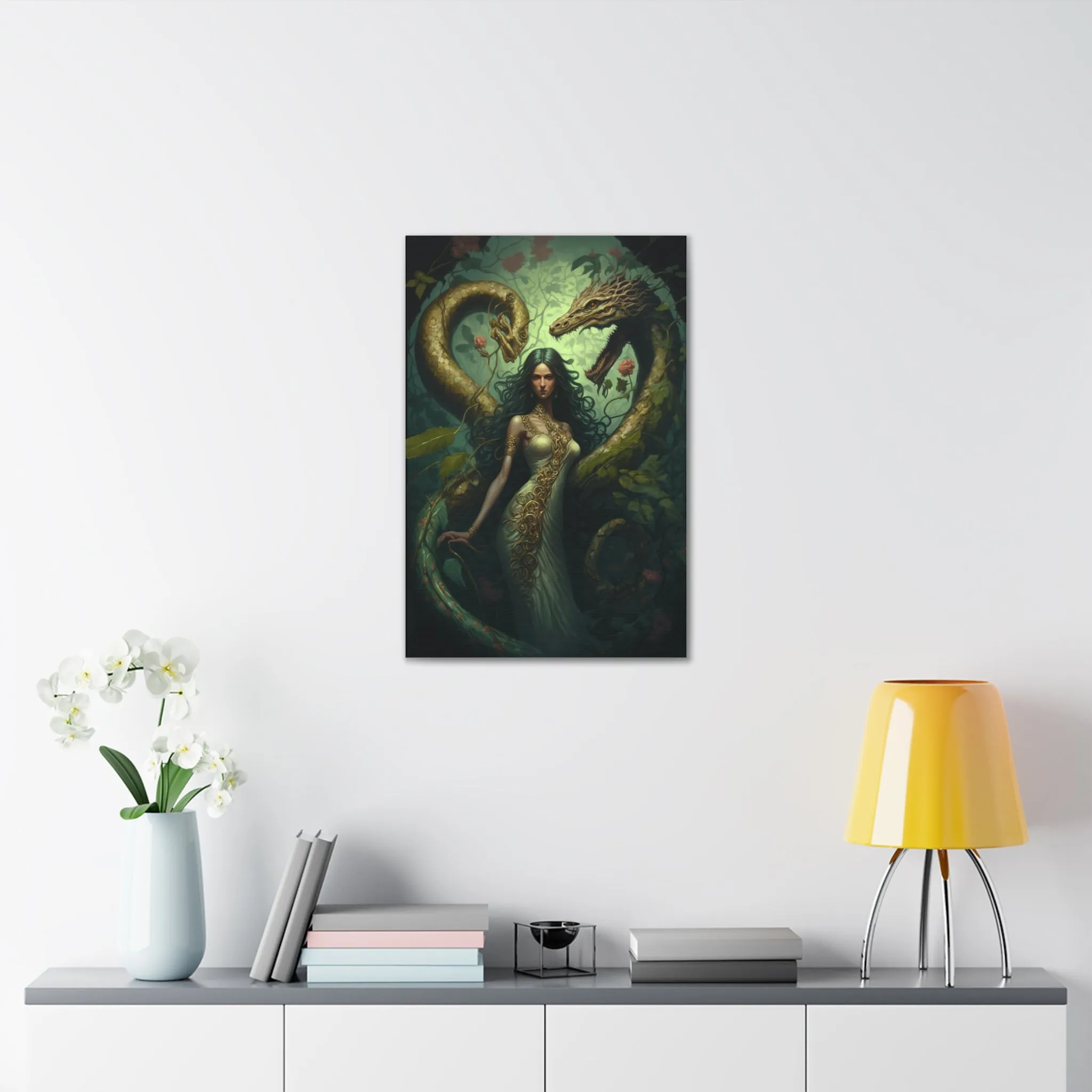 Dragon Queen Earth Magic Wall Art Canvas Spiritual Decor