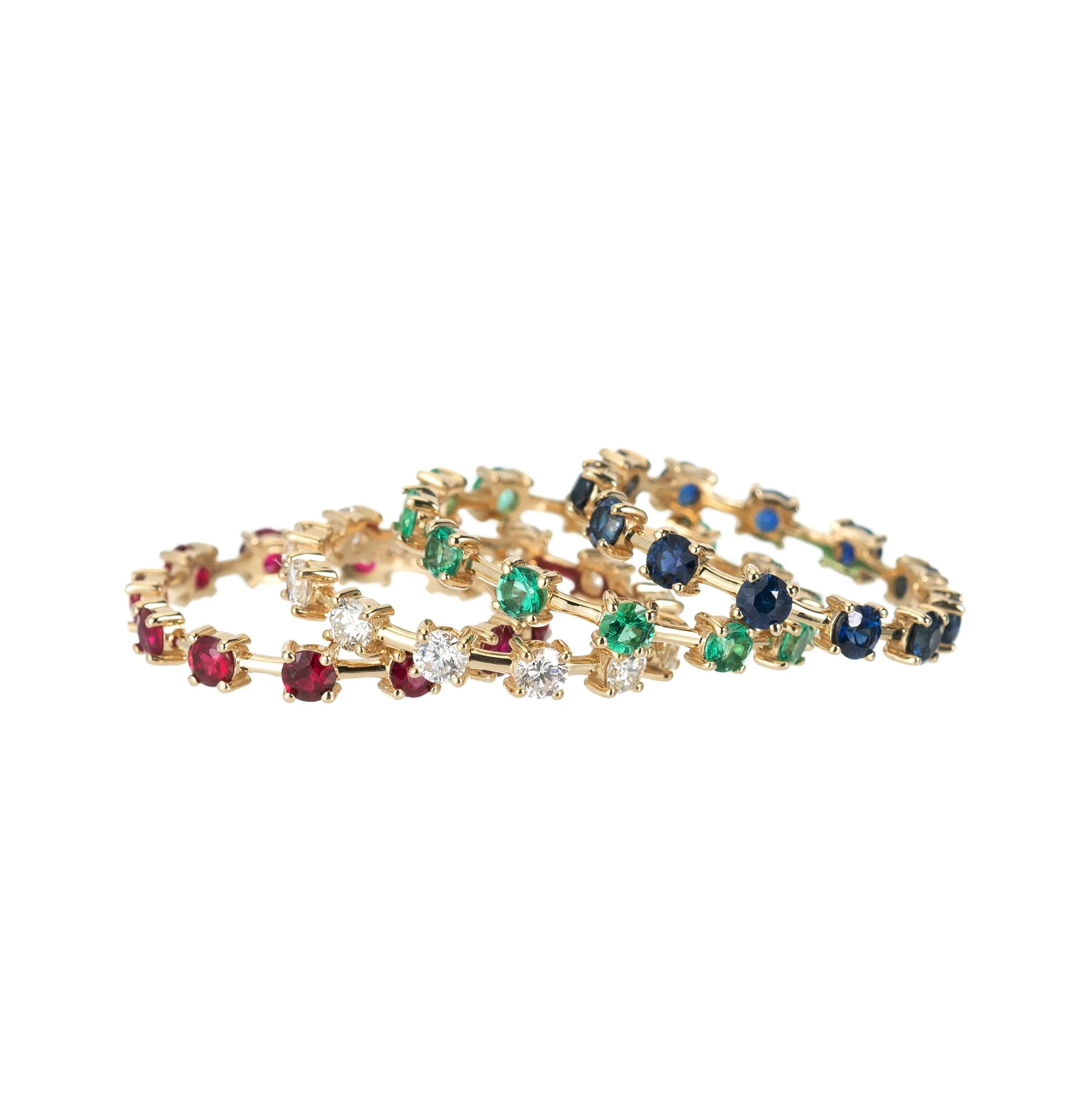 Emerald Tennis Eternity Band