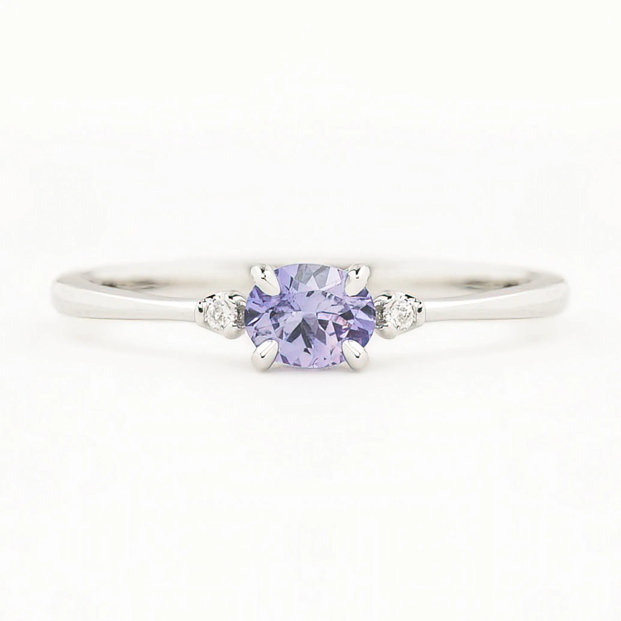 Emilie Ring 5mm 0.45ct Purple Umba Sapphire 14K White Gold