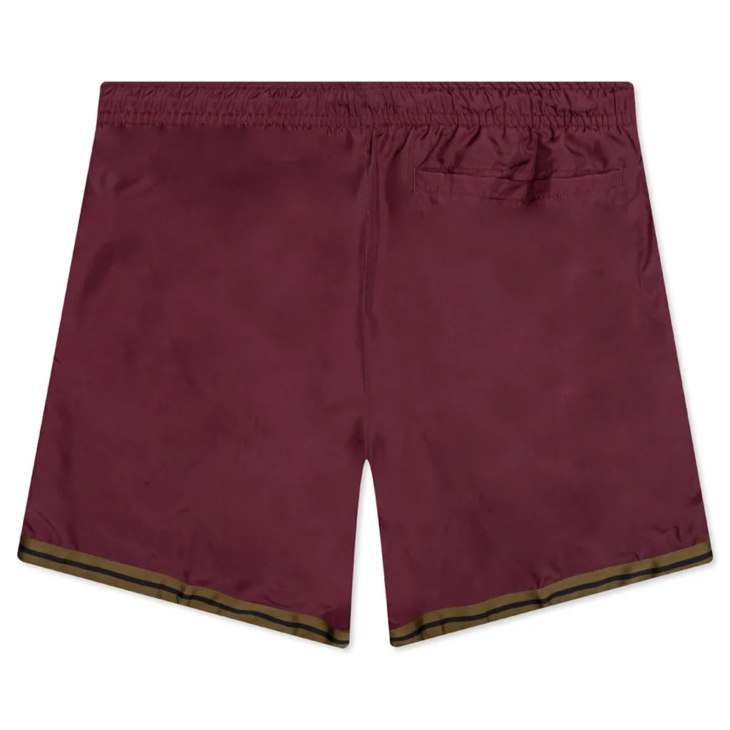 Essentails Woven Shorts - Cherrywood Red/White