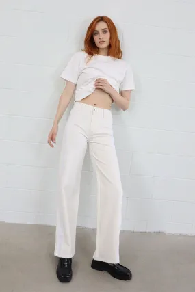 Etica Dayton Two Tone Trouser White