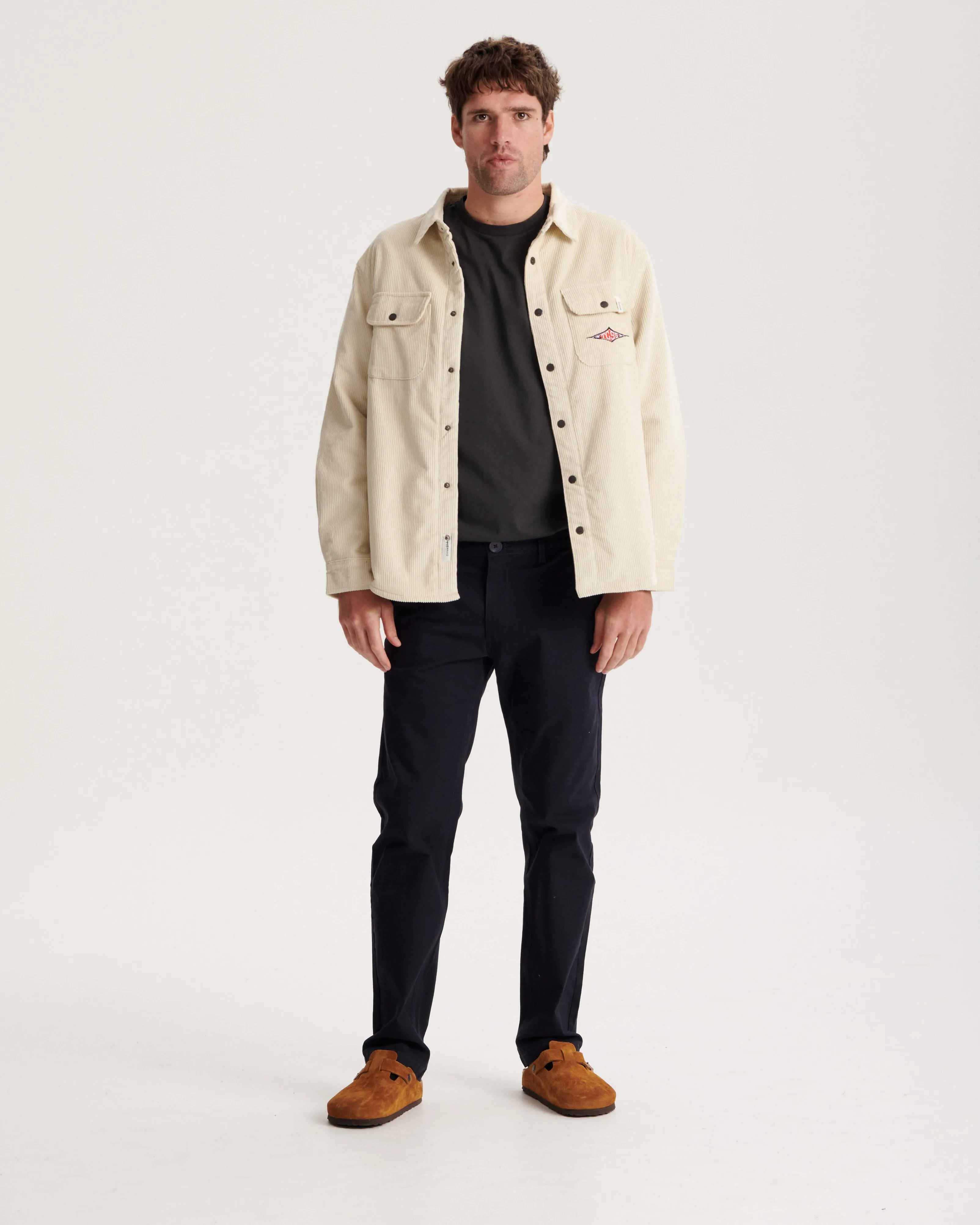 First Point Sherpa Lined Overshirt - Ecru