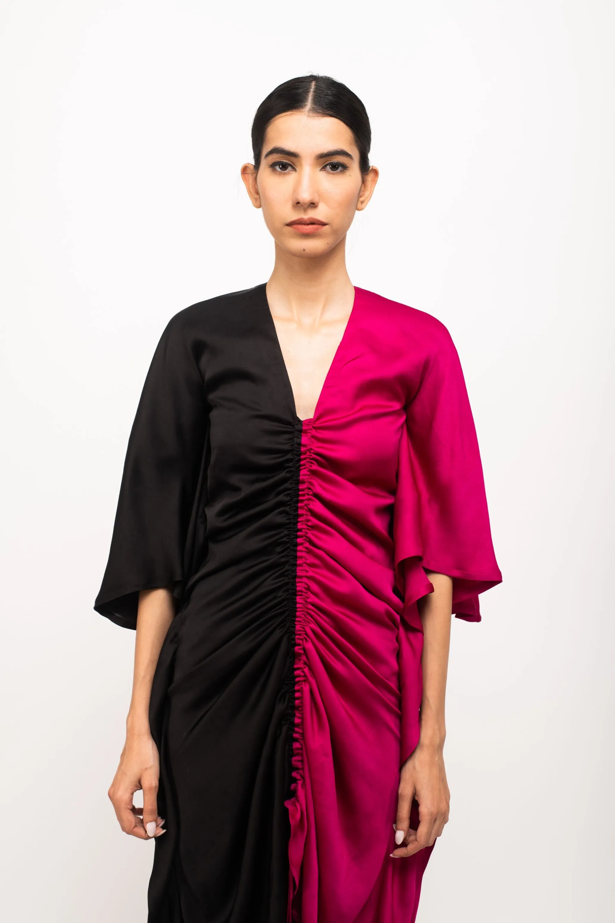 Fitted Kaftan Dress with Rouching Detail