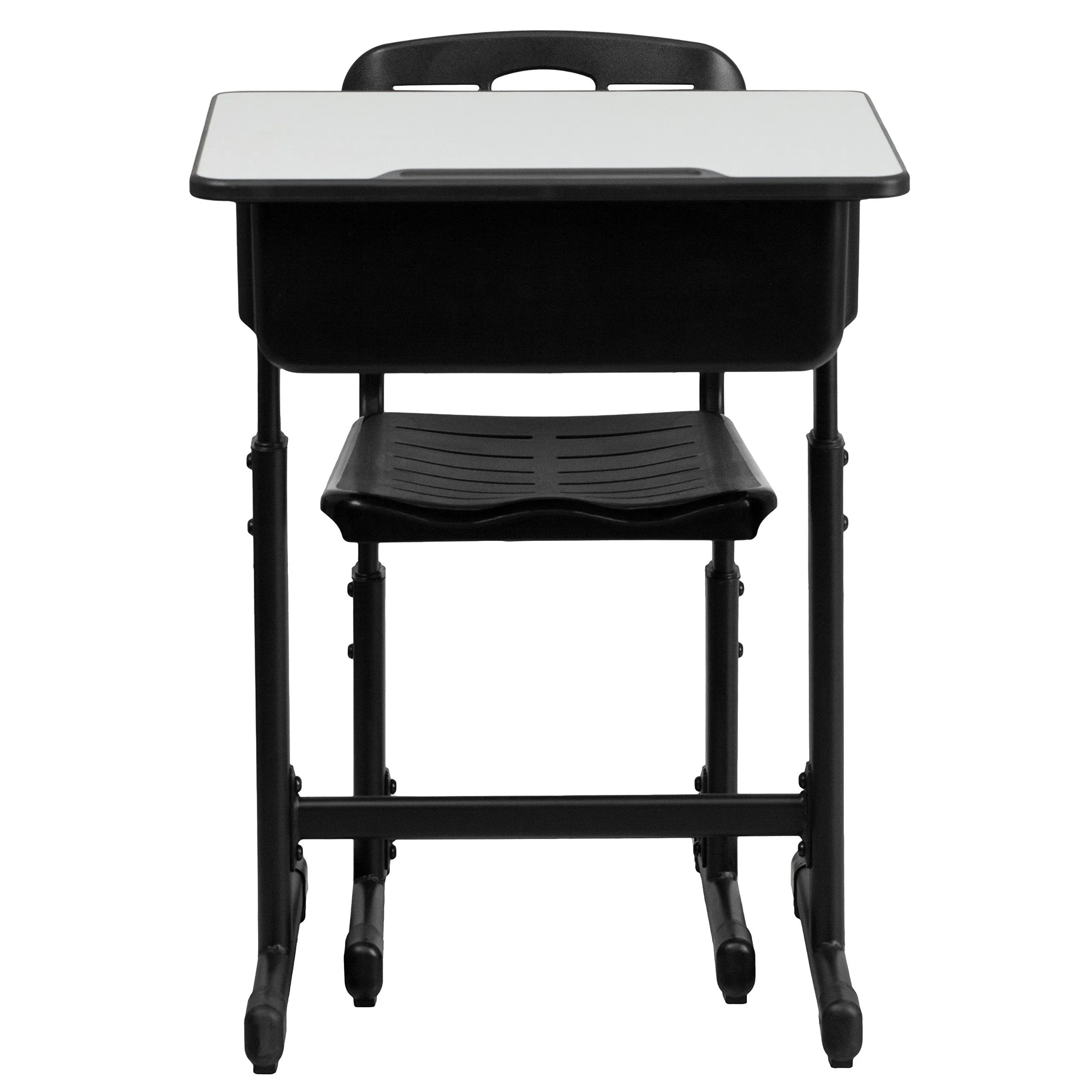 Flash Furniture Adjustable Height Student Desk and Chair with Black Pedestal Frame