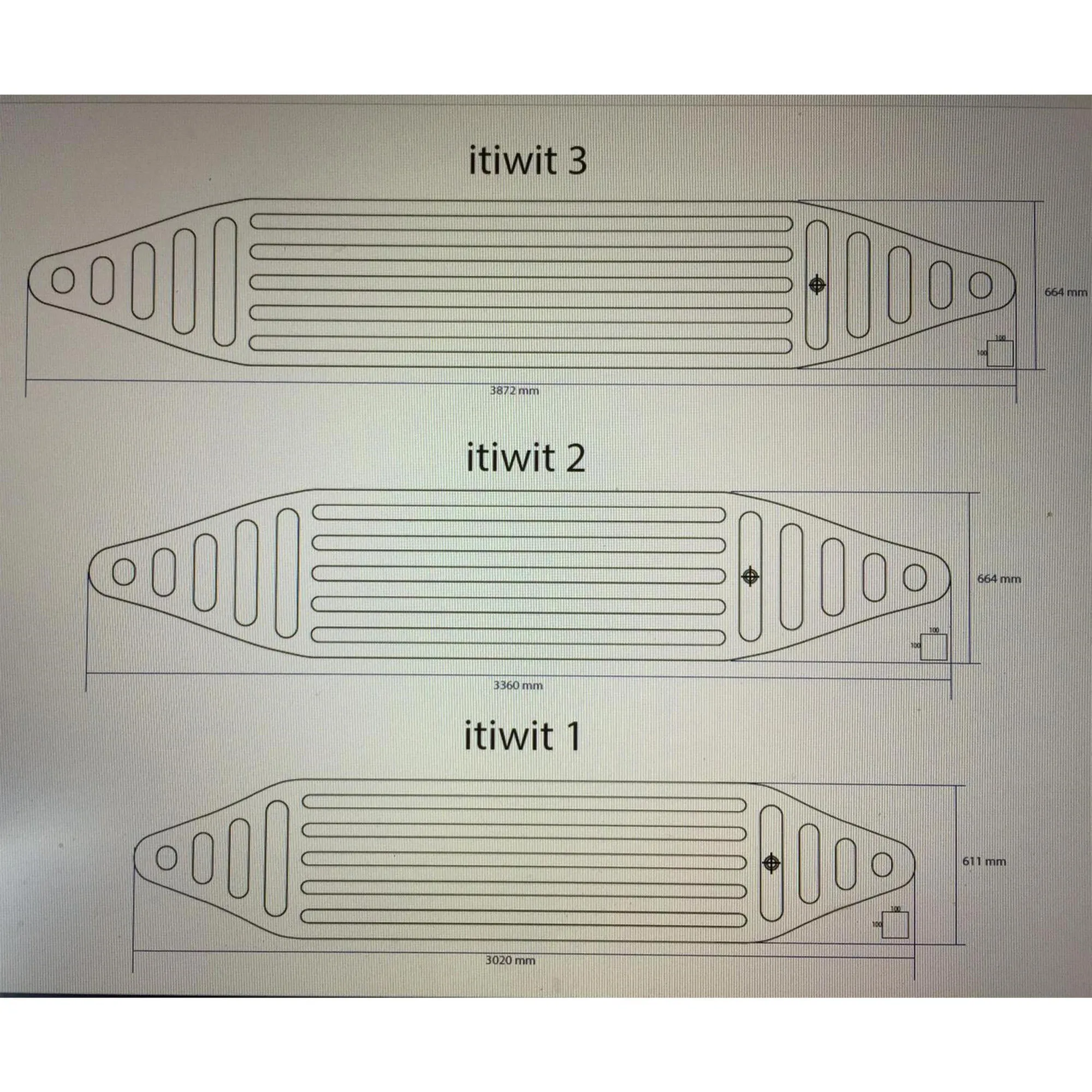 FLOOR BLADDER FOR ITIWIT 100 2-SEATER TEXTILE KAYAKS