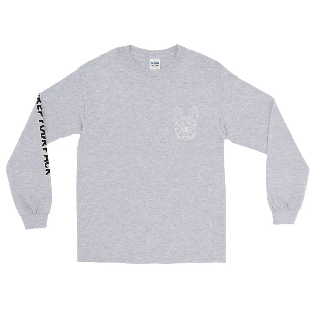 Frenchie White Unisex Long Sleeve Shirt