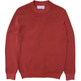 FRESH Crepe Cotton Crewneck Sweater In Cayenne Red