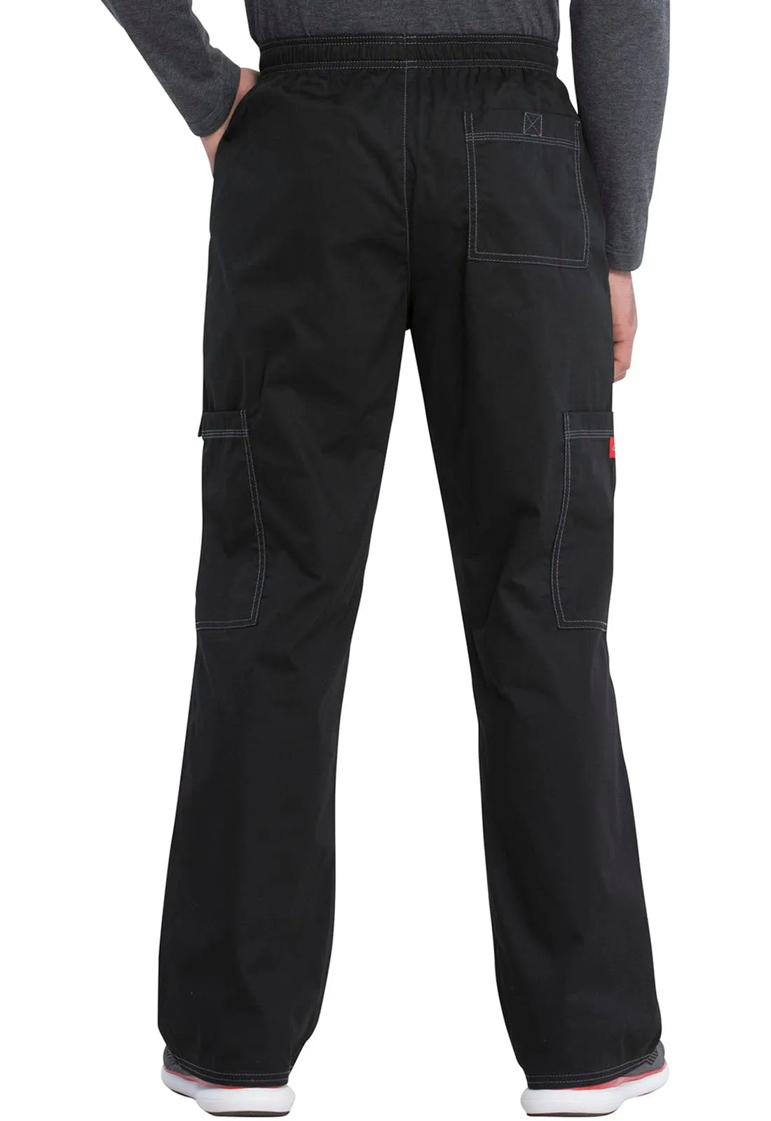 Gen Flex Men's (Contrast) Drawstring Cargo Scrub Pant Black Large 81003