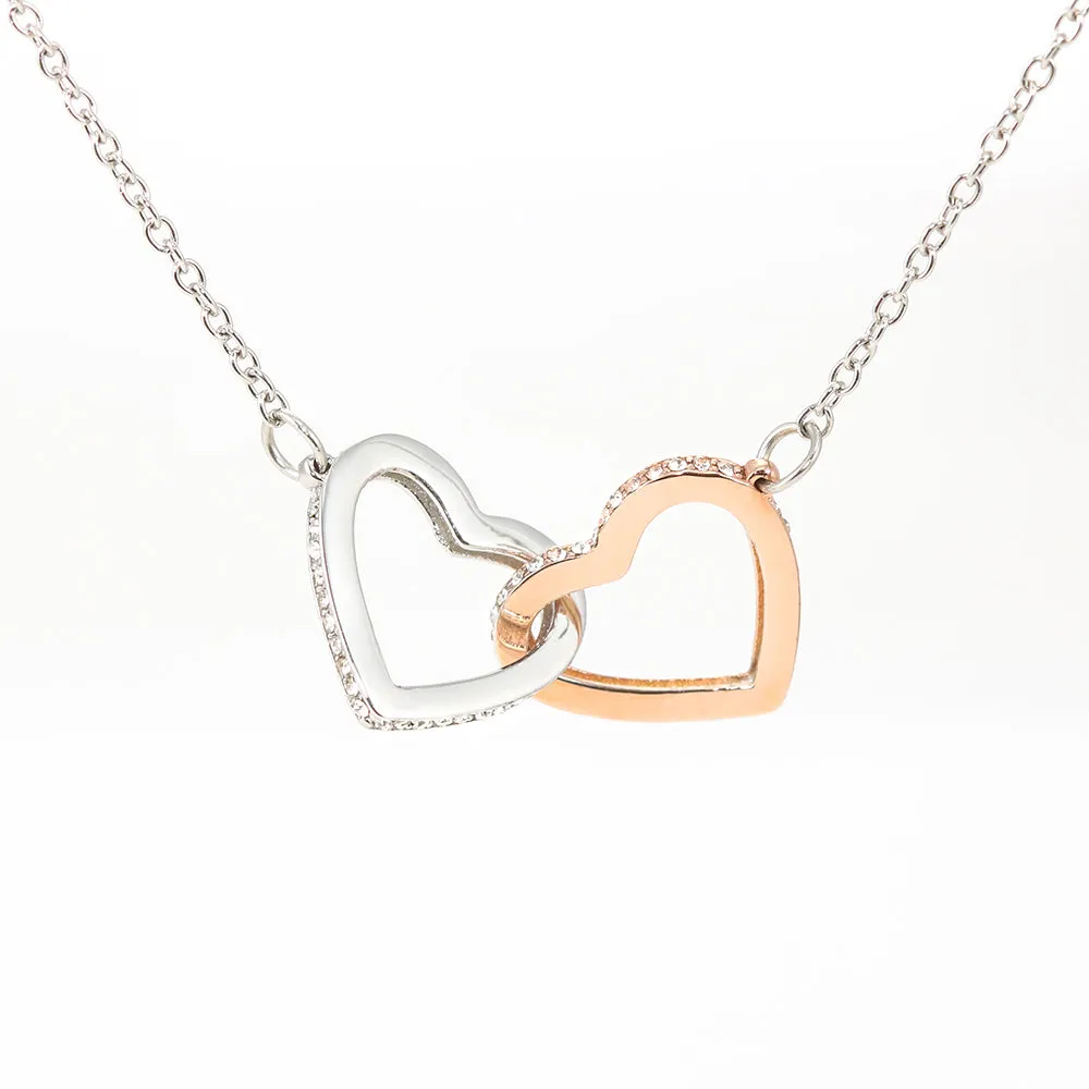 Gifts For Mom Interlocking Heart Necklace With Son To Mom Adorable "I Love You" Message Card