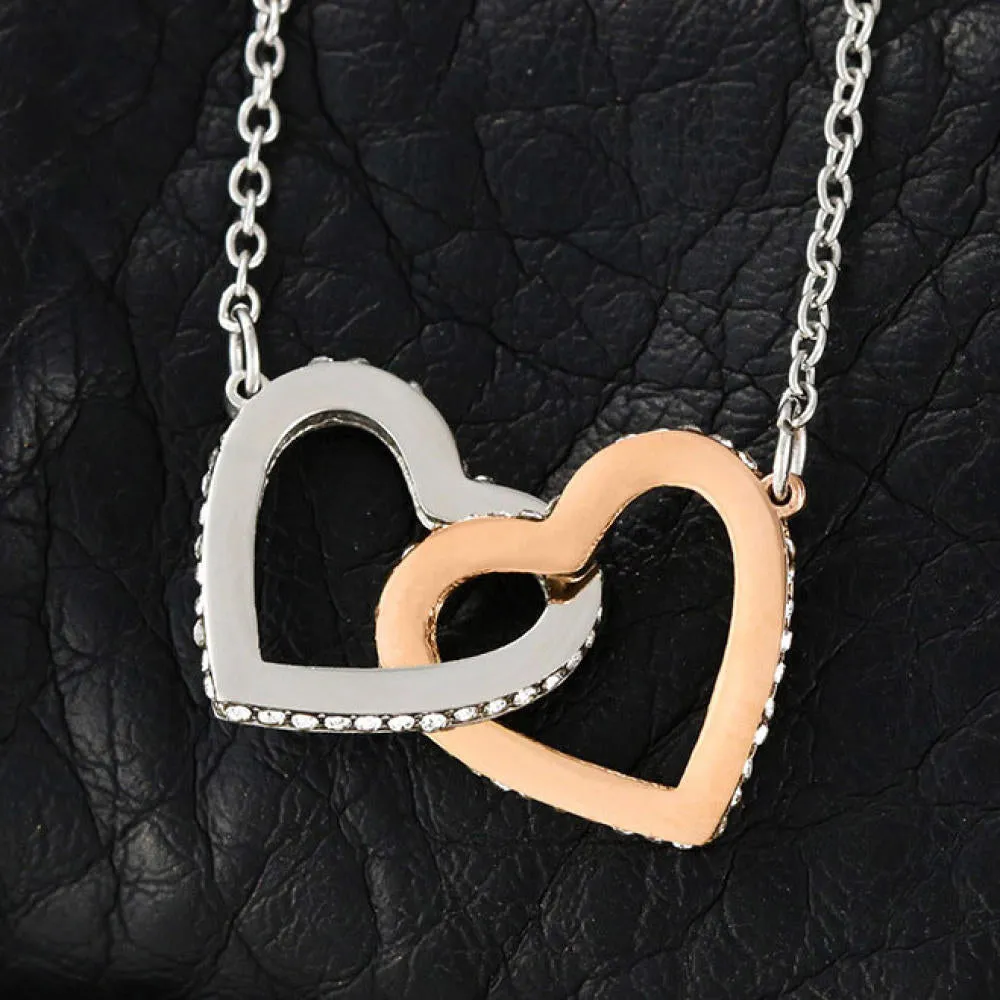 Gifts For Mom Interlocking Heart Necklace With Son To Mom Adorable "I Love You" Message Card