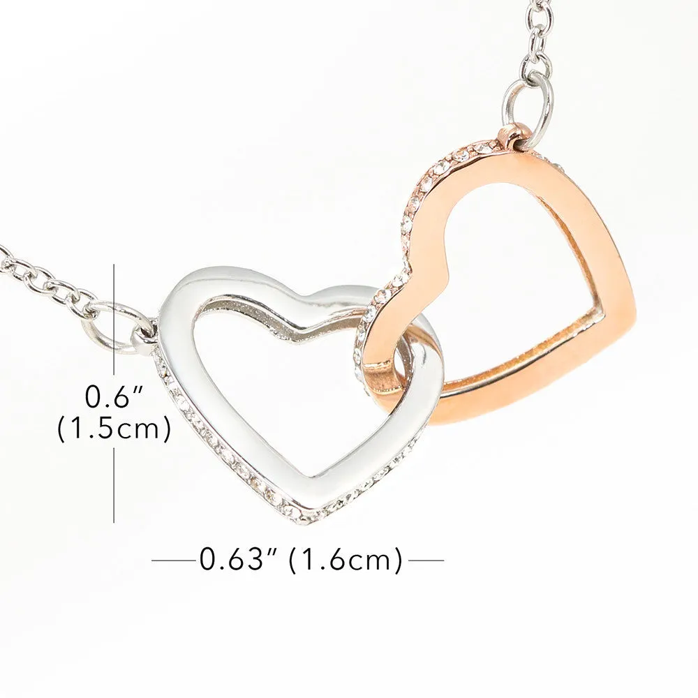 Gifts For Mom Interlocking Heart Necklace With Son To Mom Adorable "I Love You" Message Card