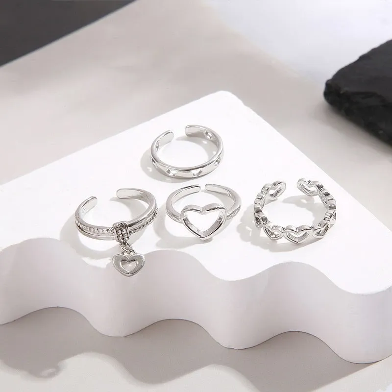 Goddess Glam Silberring-Set