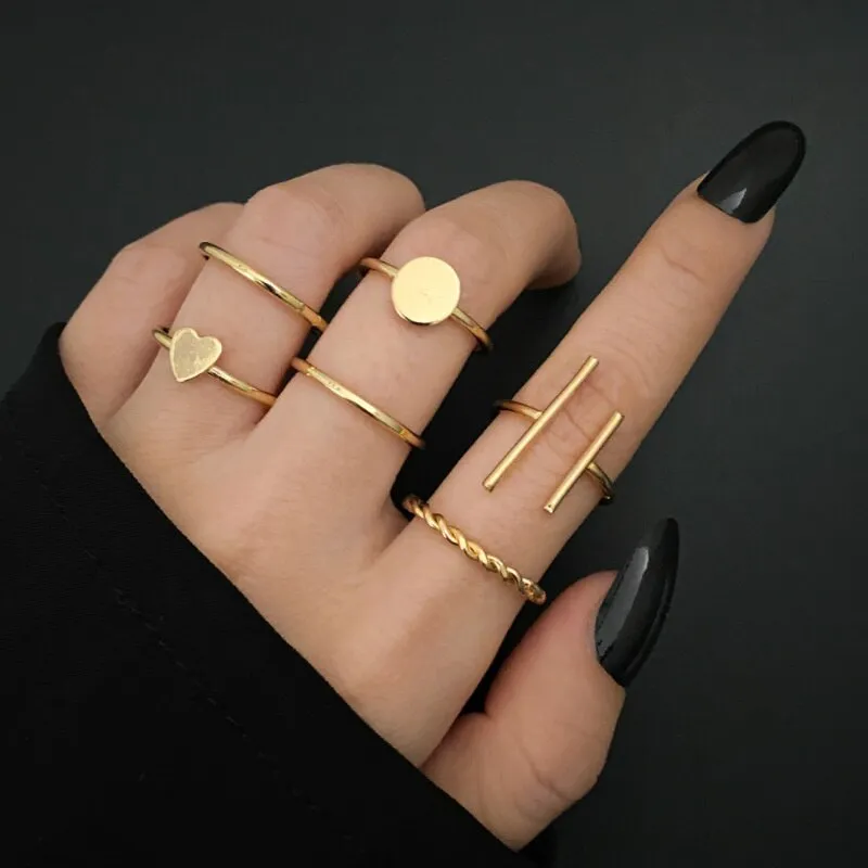 Goddess Glam Silberring-Set