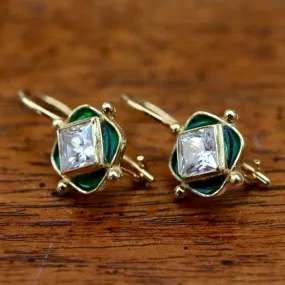 Green Forest Cubic Zirconia Earrings