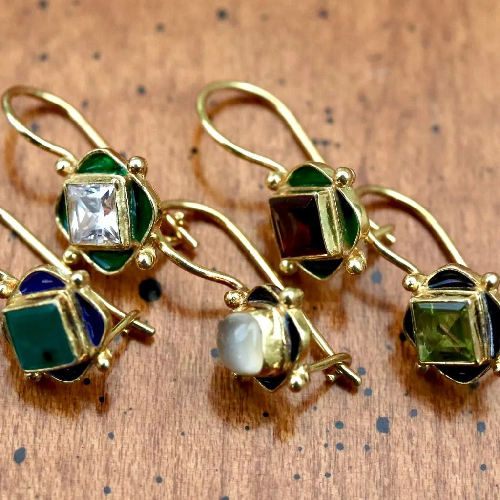 Green Forest Cubic Zirconia Earrings