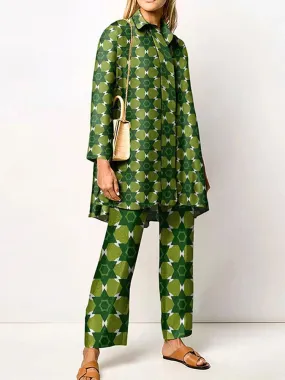 Green Trouser Pant Set