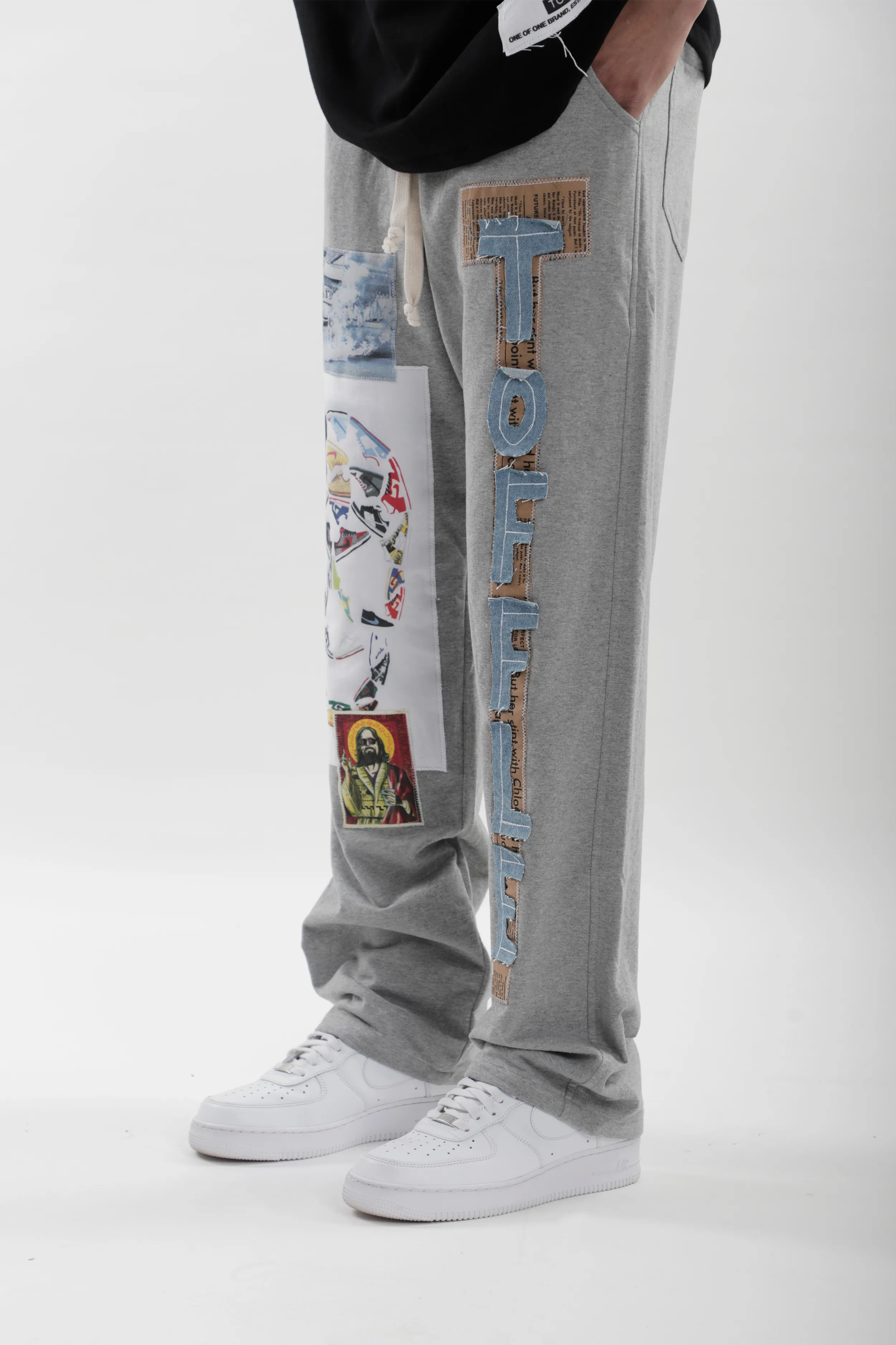 Grey Patchwork Jogger