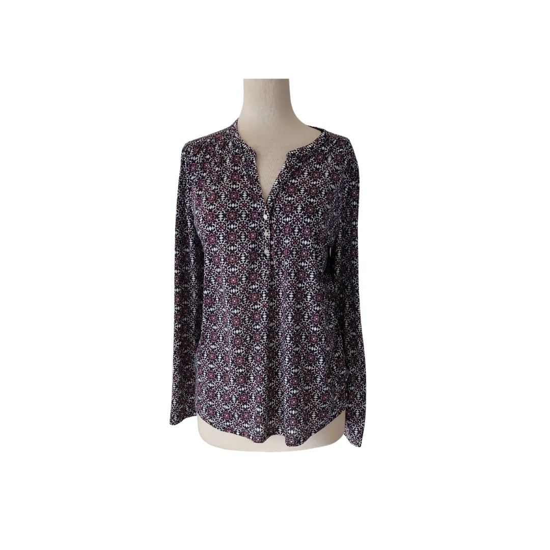 H&M Blue & Purple Printed Soft Top | Like New |