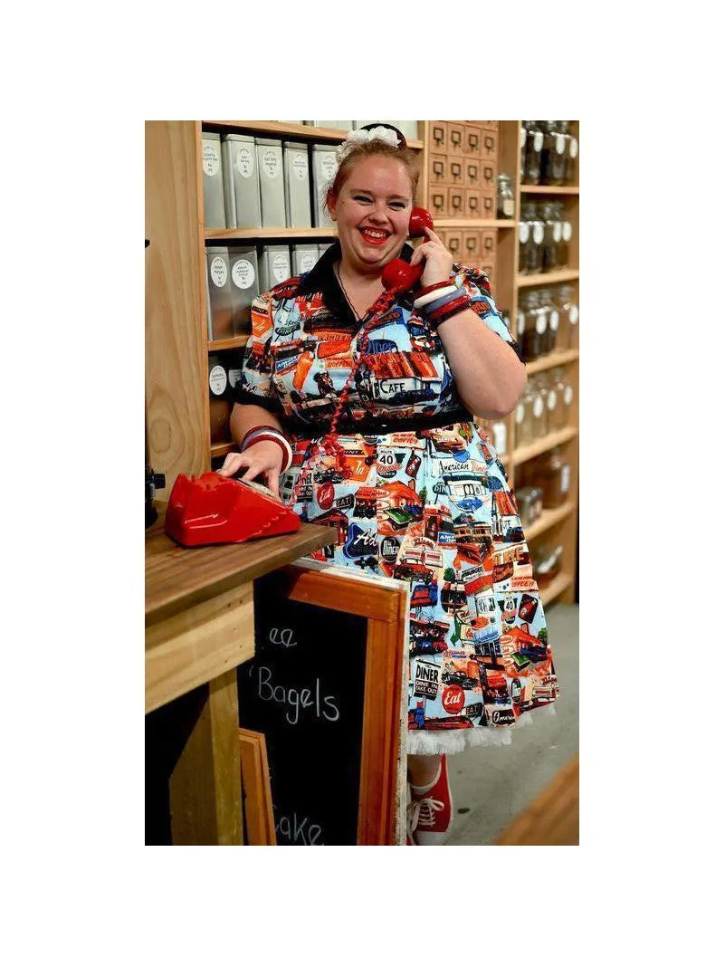 Happy Daze Diner Retro Midi Dress