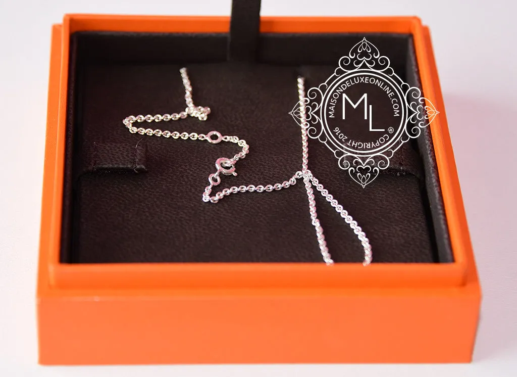 Hermes 925 Sterling Silver Chaîne d'Ancre Charm Pendant Necklace